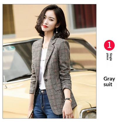 Plaid Blazer Womens Korean-style British-style AutumnWinter