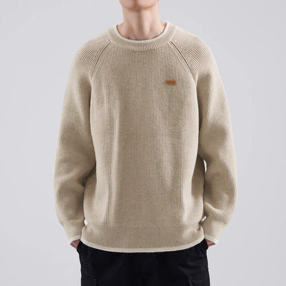 Mens Loose Fit Raglan Knitted Sweater For FallWinter