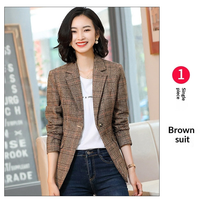 Plaid Blazer Womens Korean-style British-style AutumnWinter