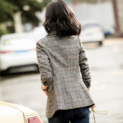 Plaid Blazer Womens Korean-style British-style AutumnWinter